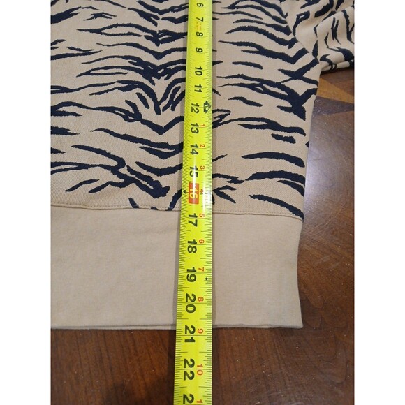 Madewell Medium TigerStripe Crop Sweatshirt Brown Black Animal Print Long Sleeve - Picture 11 of 13